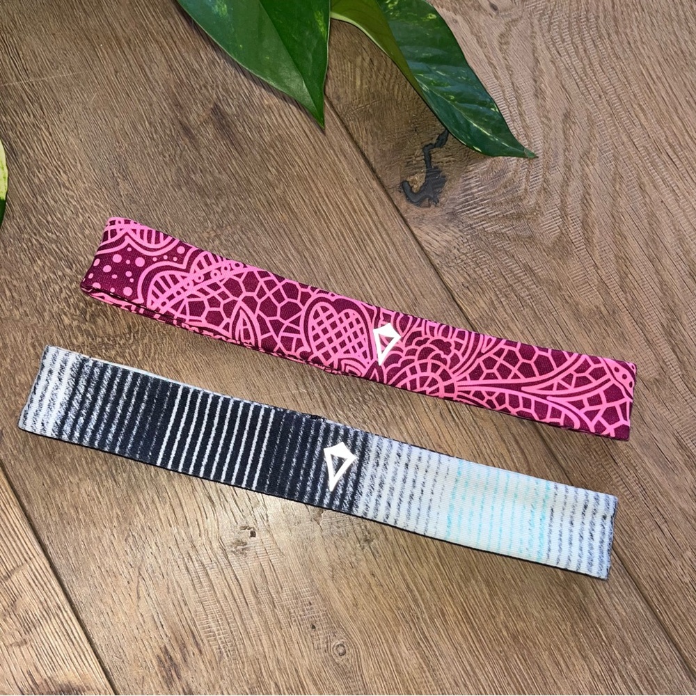 Ivivva Headband set of 2 Pink and Black Hairband girls